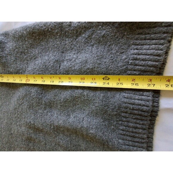 Zara women's sweater, V neck, Gray, Small, with Brass trim, neck & Cuffs - Picture 12 of 13